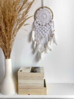 handmade dreamcatcher z makramy pleciony