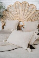 poszewka z frędzlami surowa bawełna