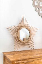 Lustro rattanowe w kształcie gwiazdy