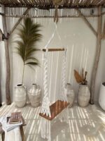 huśtawka pleciona boho z deską