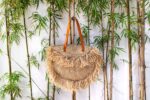 Duża torebka damska na ramię pleciona z rafii