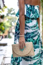 Damska torebka kopertówka słomkowa z Bali