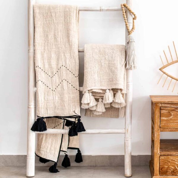 naturalny koc z surowej bawełny w stylu BOHO