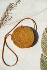 torebka rattanowa okrągła