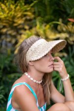 Damski daszek przeciwsłoneczny z bali