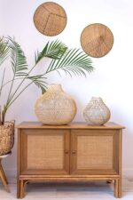 Lampy w kształcie gruszki rattanowe z Bali