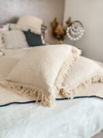 poduszka pleciona z surowej bawełny