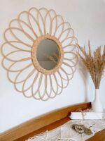 lustro rattanowe kwiat bali