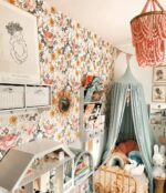 żyrandol z koralikami różowy