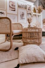 fotel z rattanu vintage