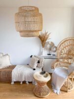 lampa rattanowa w stylu boho