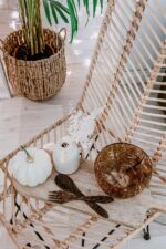 łyżka i widelec z kokosa z miską