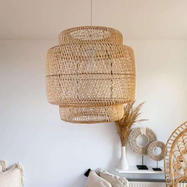 klosz rattanowy w stylu boho