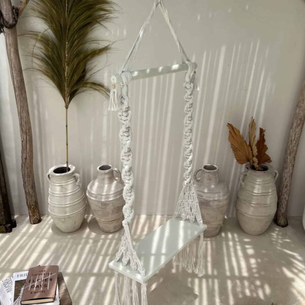 huśtawka boho pleciona biała