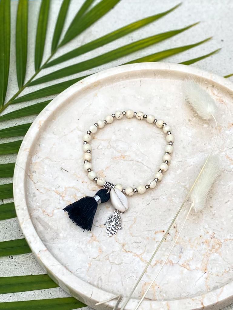 bransoletka-fatima-czarna bransoletka frędzle fatima