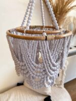 zyrandol z koralikami drewnianymi