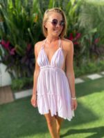 krótka sukienka tie dye róż