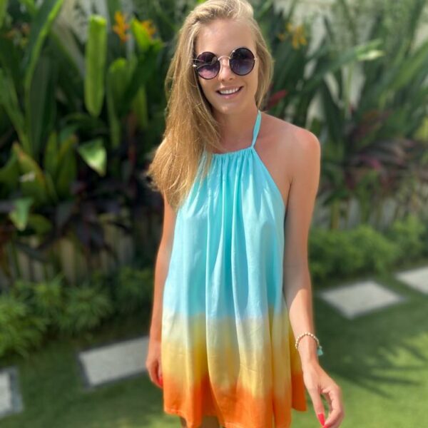 krótka sukienka tęczowa