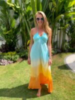 długa sukienka tęcza