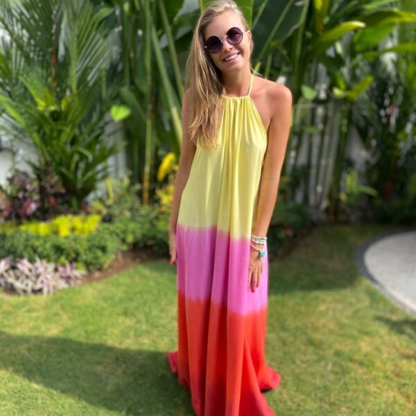 kolorowa sukienka tęcza