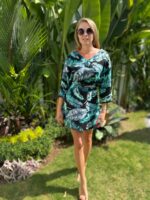 krótka sukienka boho kwiaty