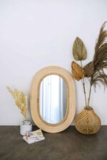 lustro rattanowe owalne