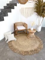 dywan z rafii frędzle