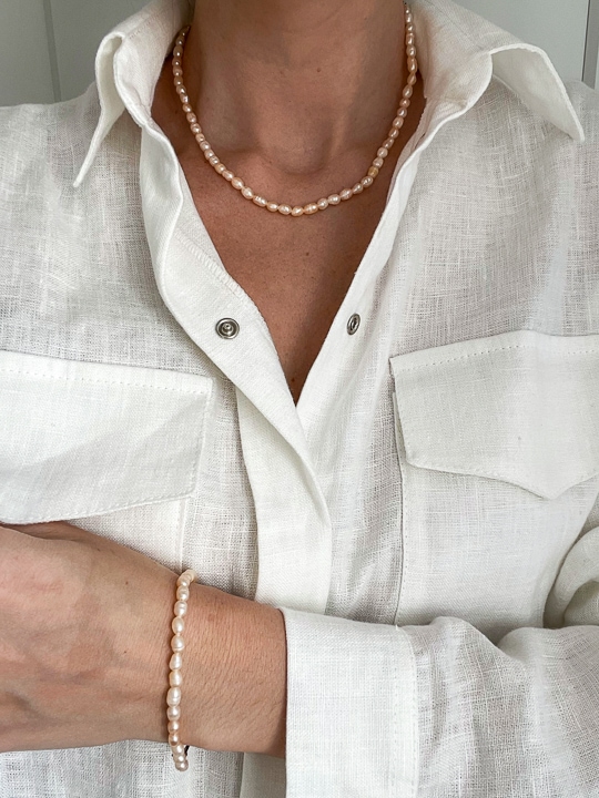 bizuteria-z-perel-bialych biżuteria z różowych pereł