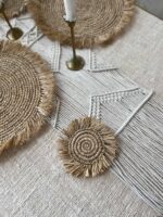 podkładka na kubek boho słomkowa