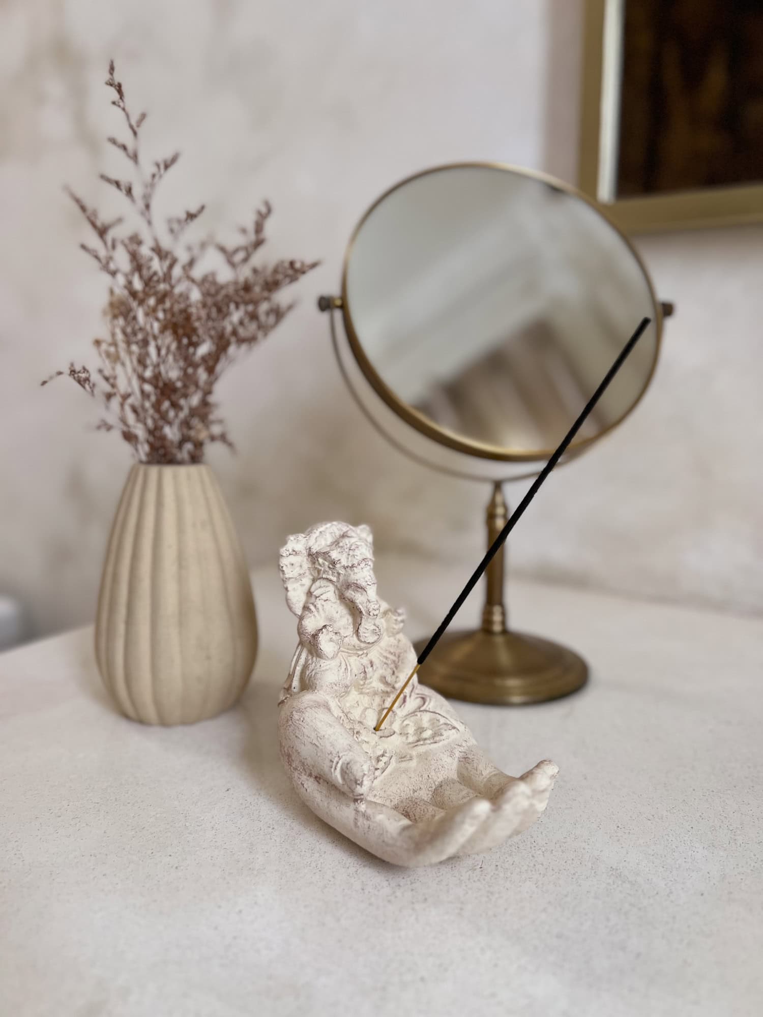 podstawka-pod-palo-santo-kadzidlo Boho Incense Holder – GANESHA White - Image 1