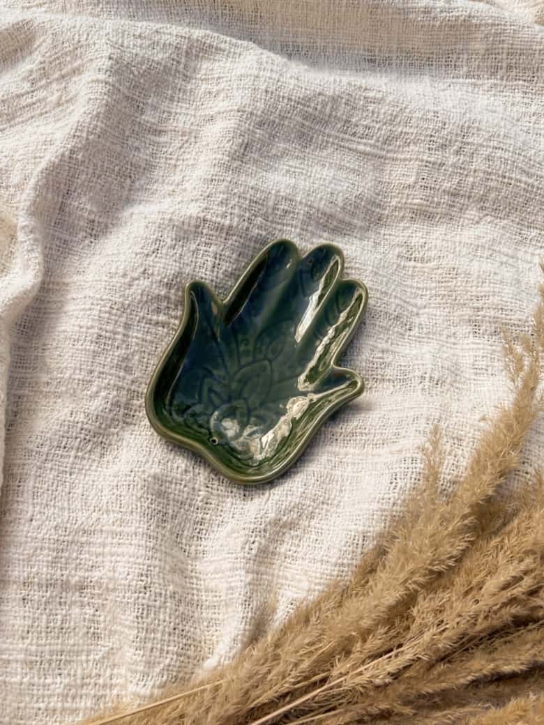 podstawka-reka-ceramiczna podstawka pod kadzidełko ceramiczna