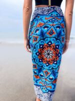 pareo na plażę niebieskie