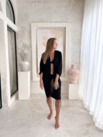 narzutka damska czarna boho