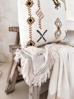 Boho Handwoven Cushion Cover with Fringes LANI 50x50 - Image 3