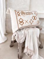 Boho Handwoven Cushion Cover with Fringes SALMA Rectangular 40x60