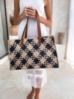 torebka shopperka duża w kratkę