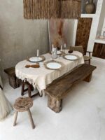 podkładki na stół w stylu boho z frędzlami