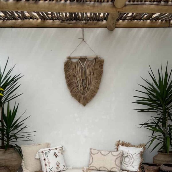 dekoracja ścienna z liści