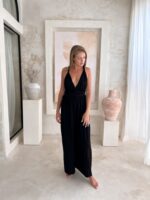 sukienka wiązana maxi czarna