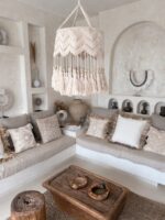 żyrandol boho z makramy