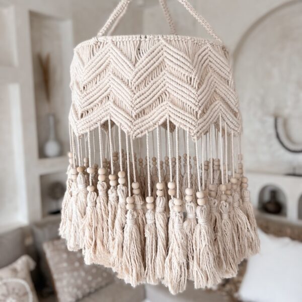 żyrandol z makramy boho