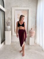 pareo plażowe z frędzlami chusta