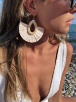 kolczyki z rattanu boho