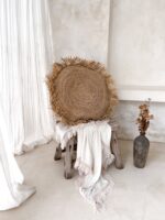 poduszka okrągła słomkowa boho