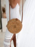torebka rattanowa okrągła damska