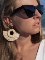 kolczyki rattanowe okrągłe