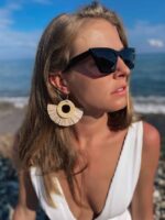 kolczyki z rattanu boho