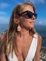 kolczyki chwosty beżowe