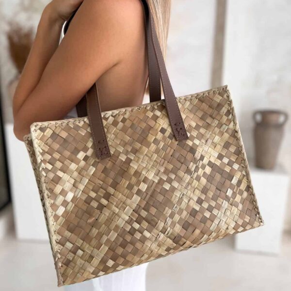 torebka shoperka brązowa