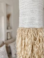 lampa boho na taras z frędzlami